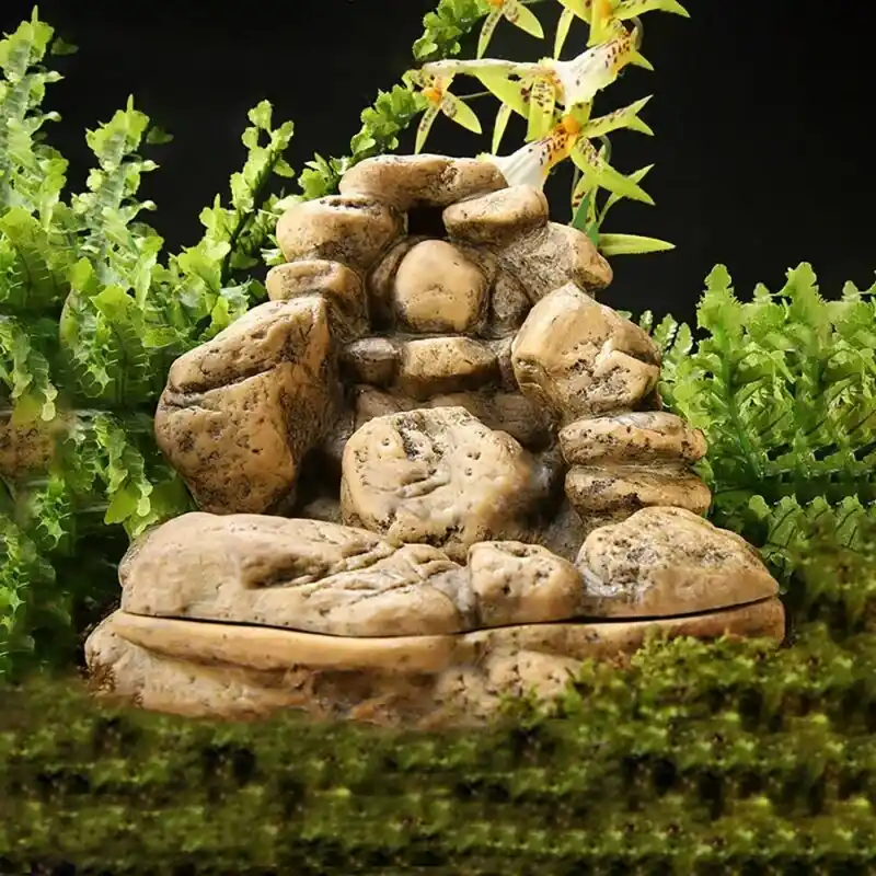 Gecko Lizard Snake Tortoise Frog Vivarium Terrarium Rock Drinking Fountain