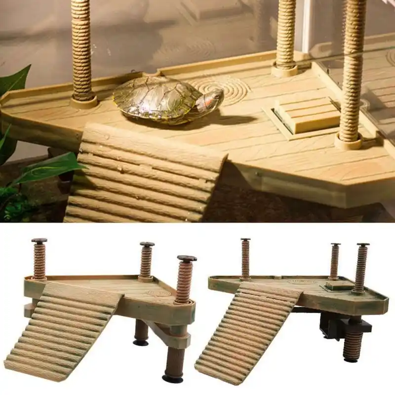 Adeeing Natural Tortoise Basking Dock Aquarium Fish Tank Decor Platform
