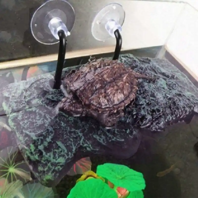 Adeeing Aquarium Turtle Basking Platform With Suction Disk Rectangular Terrarium Decor