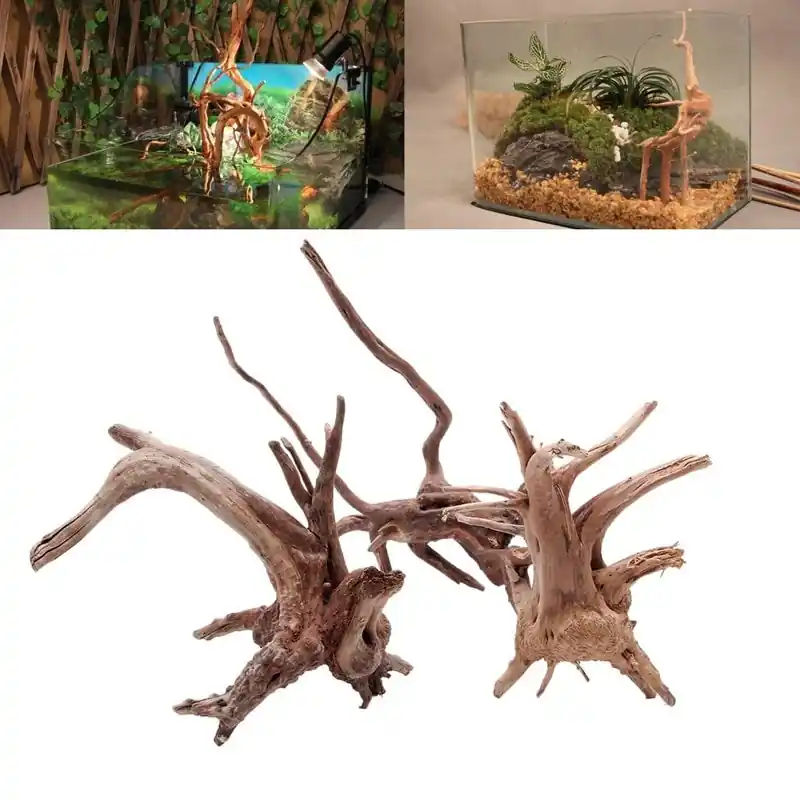Natural Driftwood Aquarium Ornament Fish Tank Wood Plant Decoration