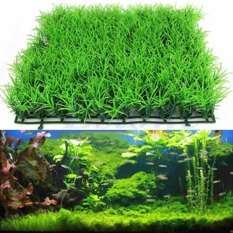 Aquatic Artificial Green Grass Plant For Aquarium Fish Tank Landscape