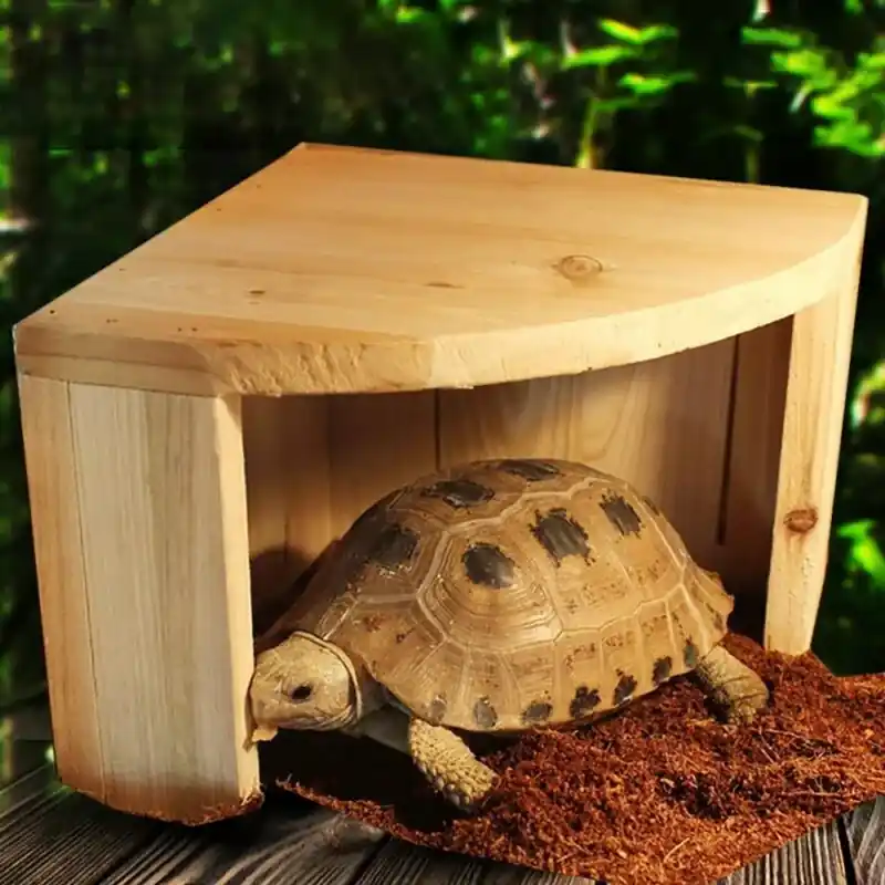 Reptile Wooden Hide Cave Gecko Lizard Snake Tarantula Insect Winter Decor
