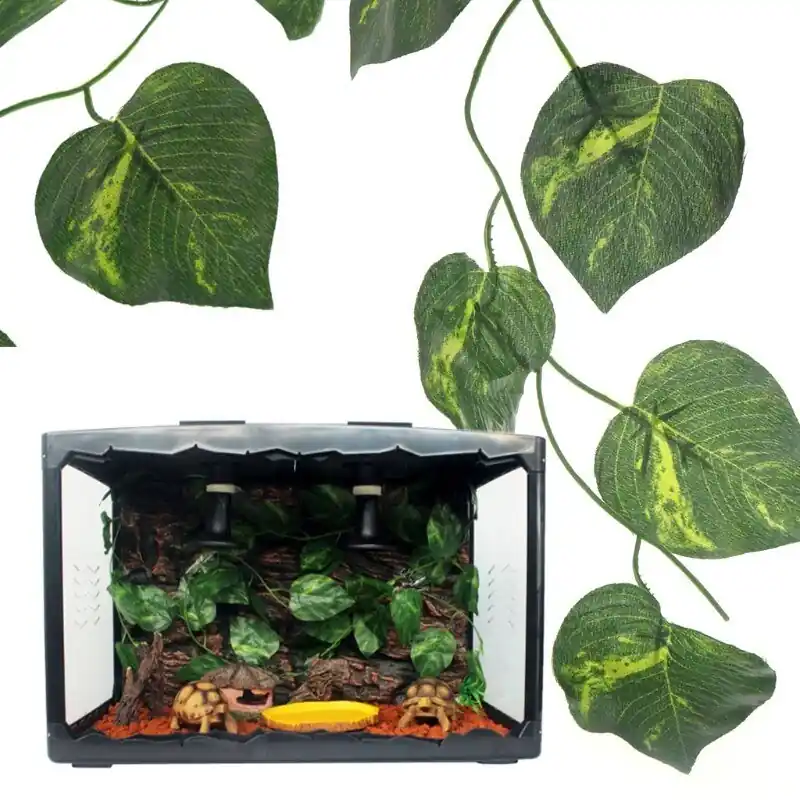 Reptile Habitat Decor Artificial Aureus Vine For Terrarium Chameleon Lizard