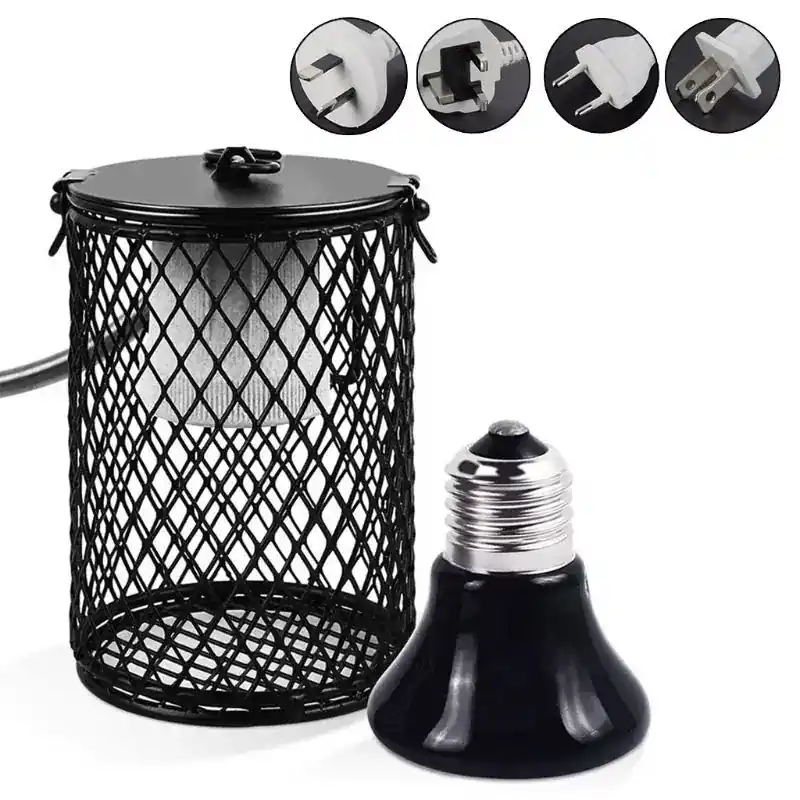 Reptile Ceramic Heat Lamp With Guard Basking Heater For Turtles Snakes Lizards