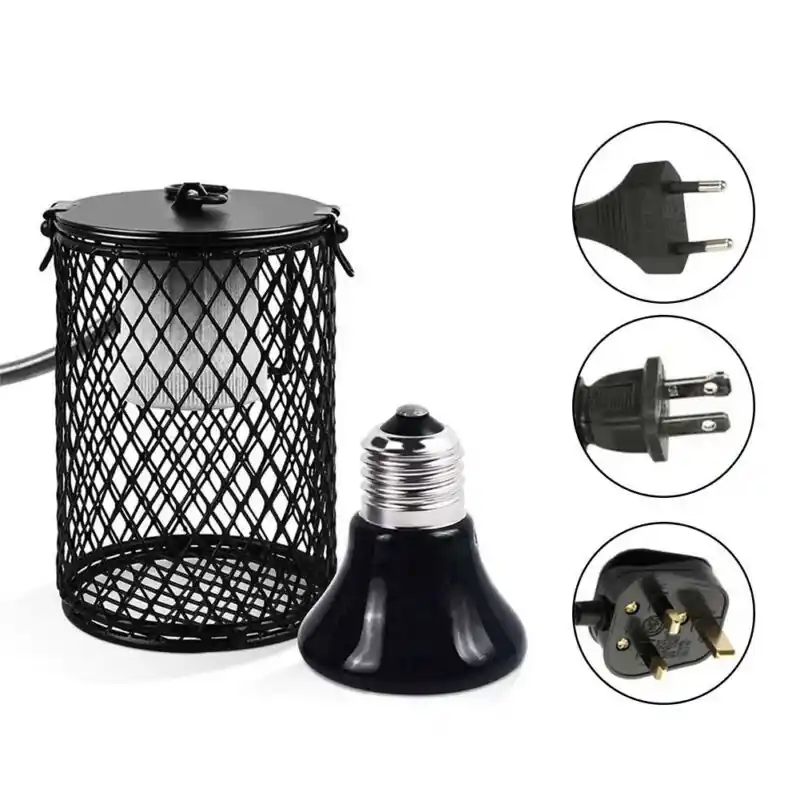 Ceramic Pet Heating Lamp Set With Safety Cage For Reptiles Chickens