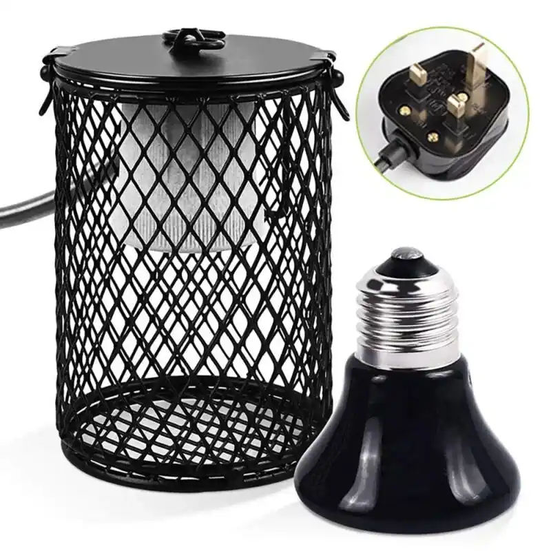 Infrared Ceramic Pet Heating Lamp With Safety Cage For Reptiles Chickens