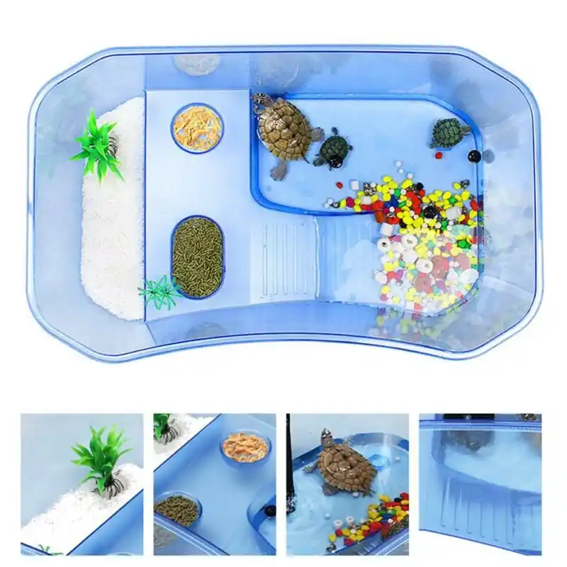 Tortoise Vivarium Aquarium With Basking Ramp Nontoxic Plastic Reptile Tank