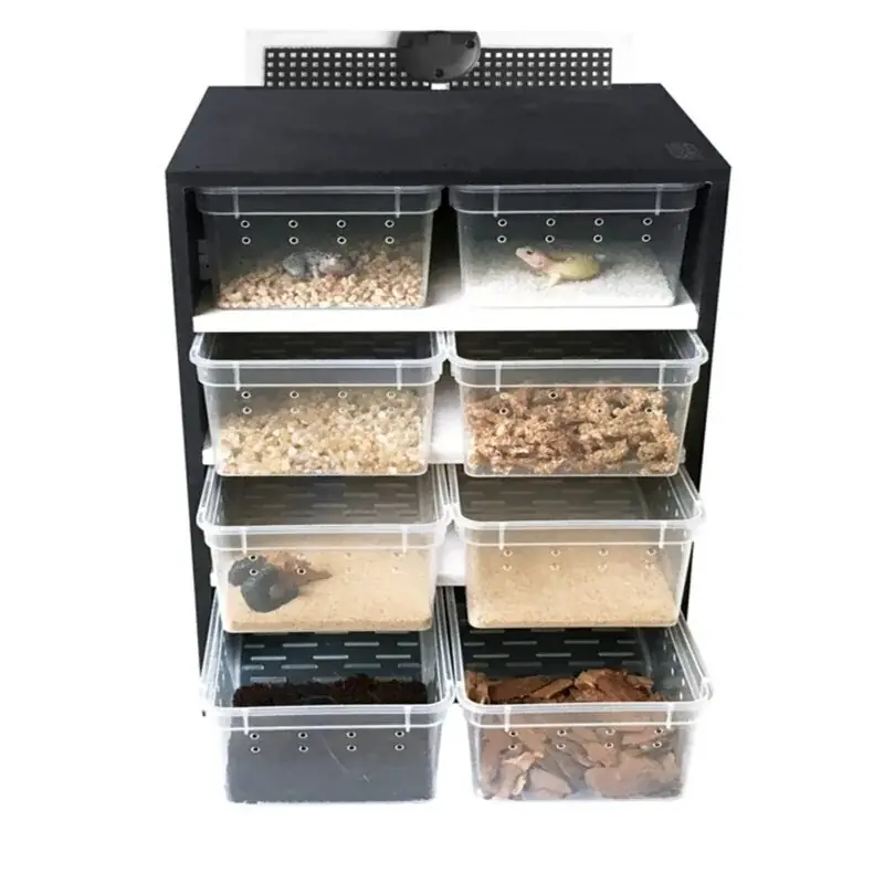 4layer Reptile Breeding Tank Acrylic Terrarium With Heating Pad Hygrometer Drawer