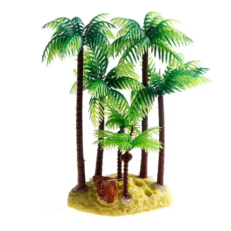 Aquarium Palm Plants Decoration Plastic Coconut Tree For Fish Tank Ornament