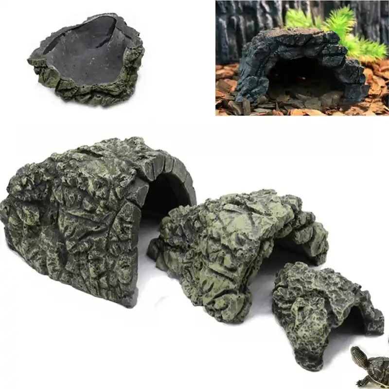 Reptile Cave Hideaway Basking Habitat For Snakes Lizards Turtles