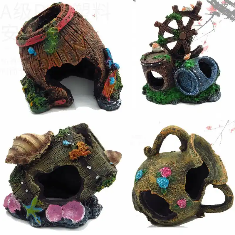 Reptile Cave Hideaway Aquarium Terrarium Decor For Turtles Lizards Basking