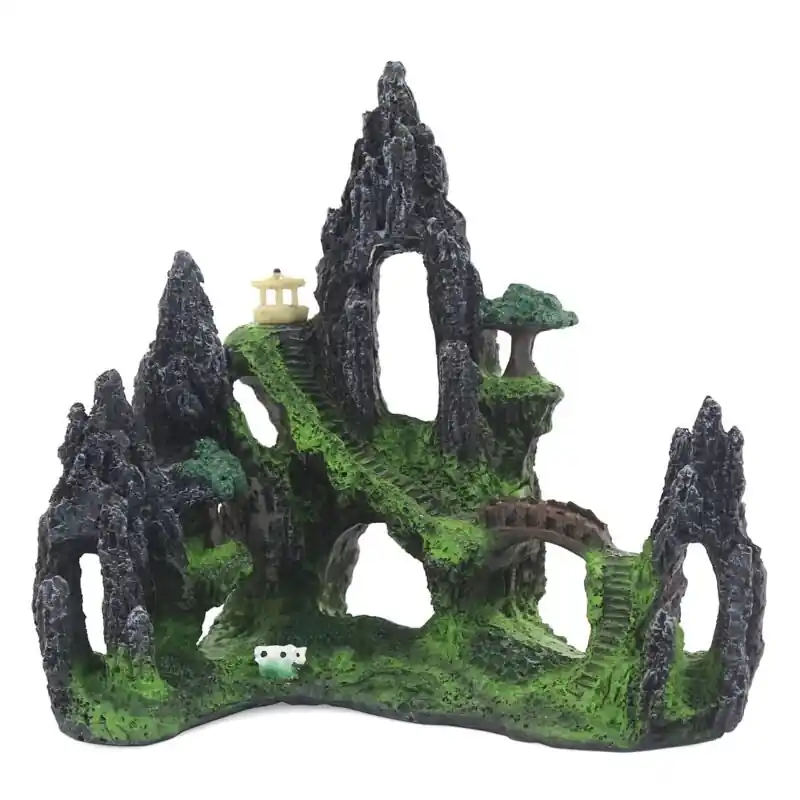 Resin Rockery Aquarium Decoration Reptile Habitat Terrarium Fish Cave
