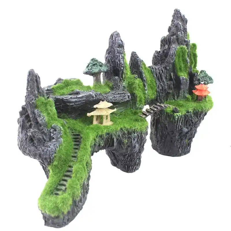 Resin Rockery Artificial Moss Decor For Aquarium And Reptile Habitat