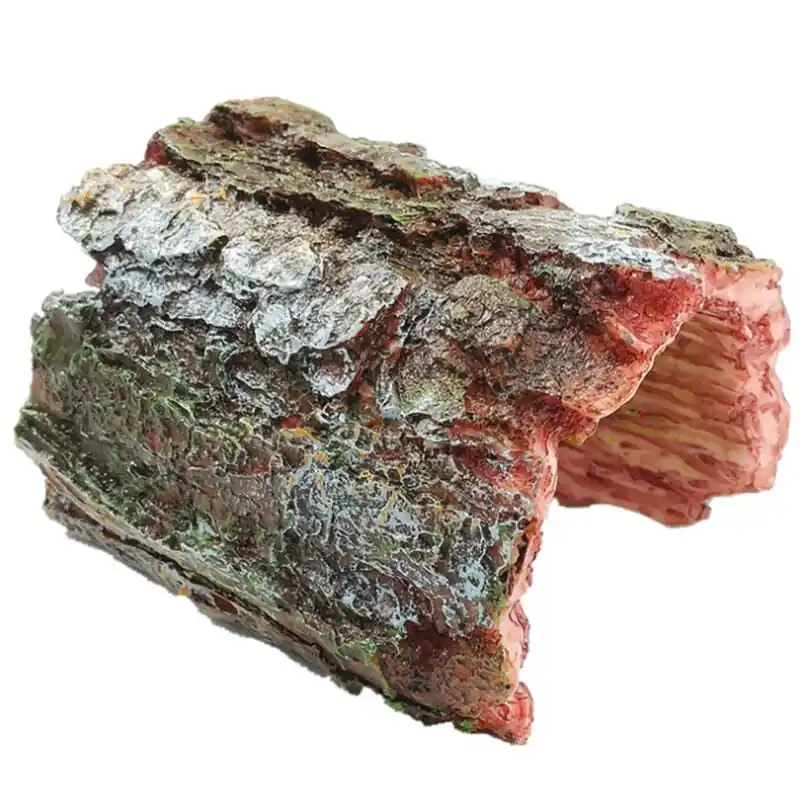 Petforu Reptile Hide Cave Half Tree Shell Habitat Decor For Pets