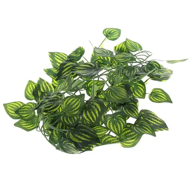 Reptile Terrarium Artificial Watermelon Vine Lizard Climbing Fake Plant Decor