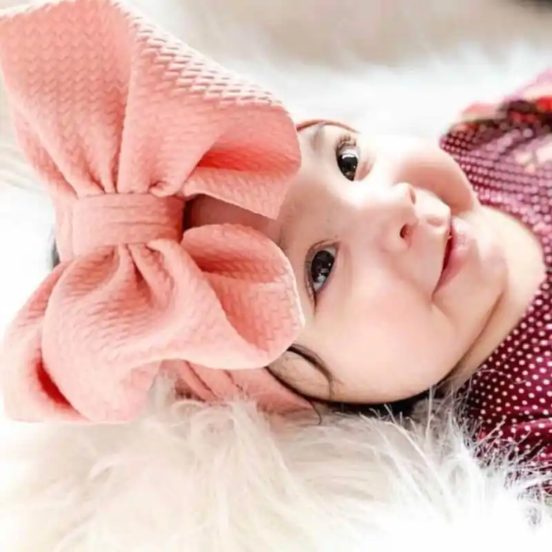 Infant Girls Turban Beanie Hat With Bow Ideal Baby Shower Gift
