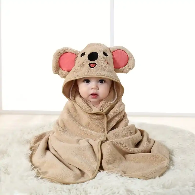 Absorbent Microfiber Baby Bathrobe Towel Set Ideal Holiday Gift