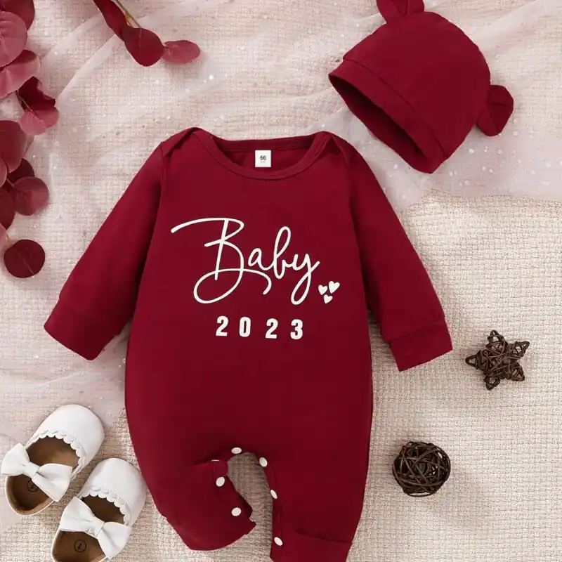 Newborn Girls 2pcs Baby Romper Bear Ear Hat Set