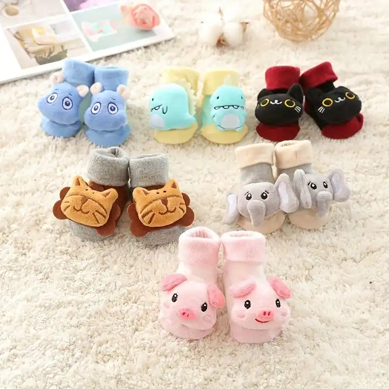 Infant Breathable Cartoon Animal Floor Socks First Walking Shoes 2pairs