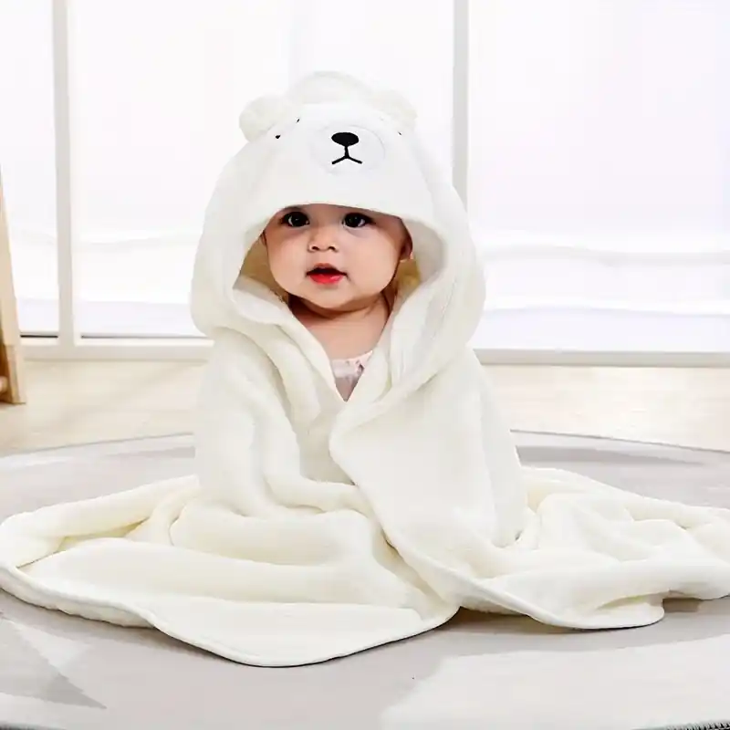 Super Absorbent Microfiber Baby Bath Towel And Bathrobe 02 Years Cartoon Design
