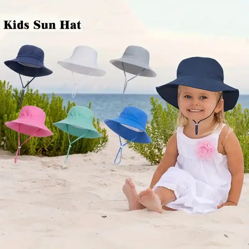 Summer Baby Sun Hat Toddler Beach Bucket Hat Kids Sun Protection 07y