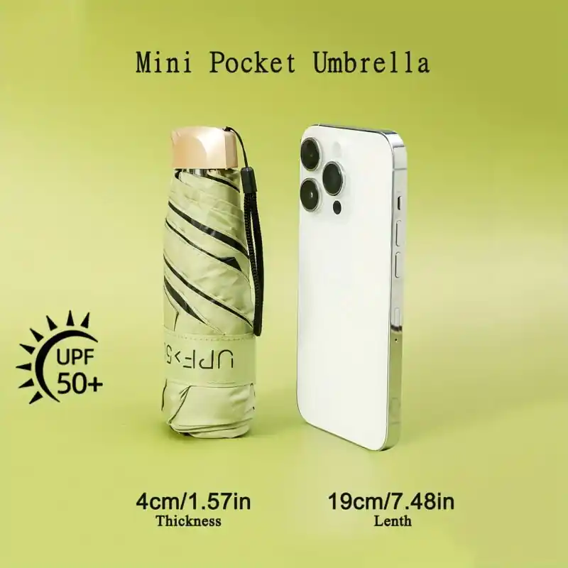 Compact Antiuv Waterproof Travel Umbrella For Men And Women Portable Mini Parasol