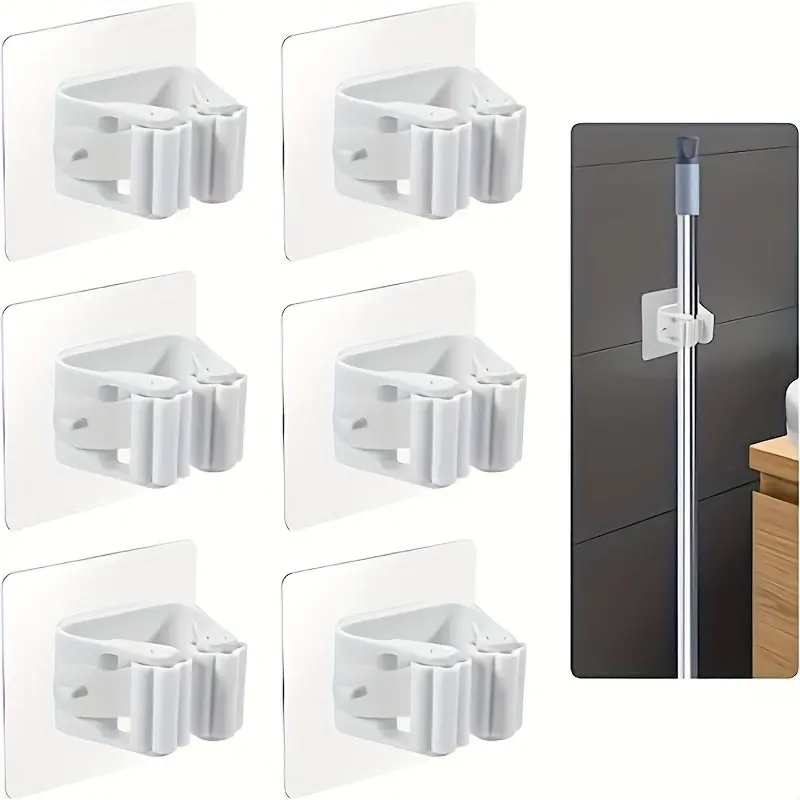 3pcs Selfadhesive Wall Mounted Broom Mop Holder For Home And Garage