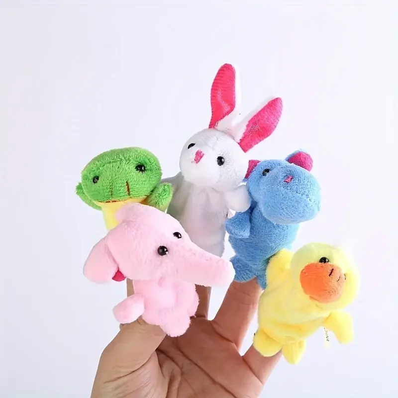Charming Plush Animal Finger Puppets Ideal Childrens Educational Toy Gift