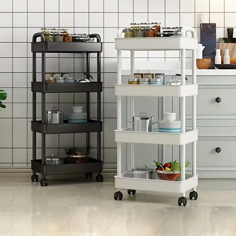 Multilayer Wheeled Storage Rack For Kitchen Bedroom Living Room