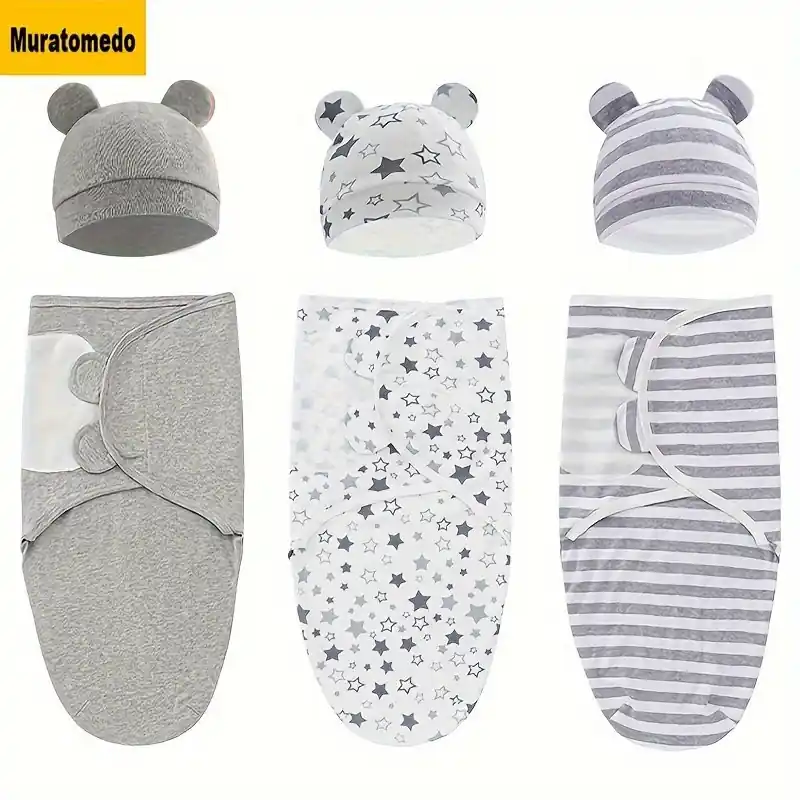 Newborn Swaddling Blankets Set 06 Months Perfect Unisex Baby Gift