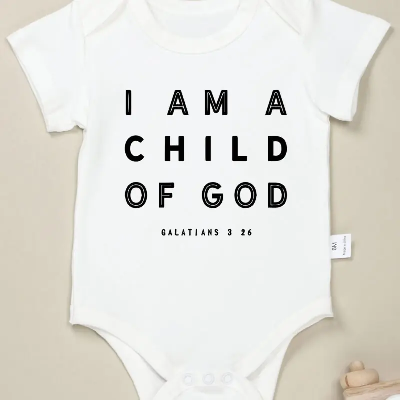 Unisex Cotton Romper Child Of God Short Sleeve Onesie For Infants