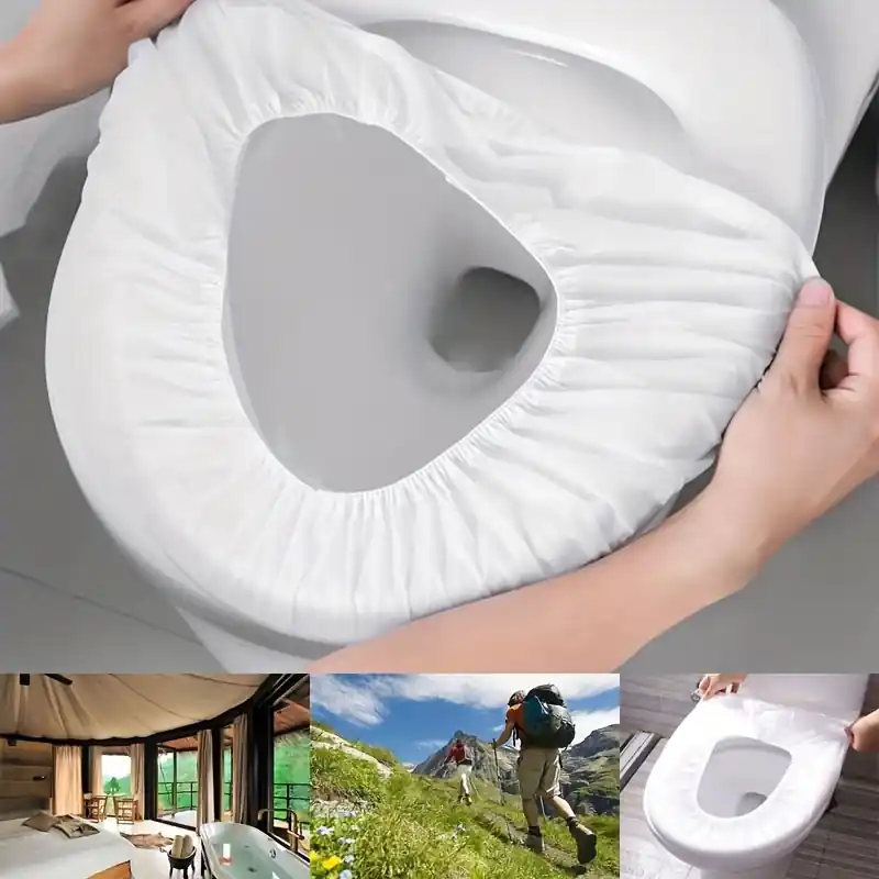 10pc Thickened Waterproof Disposable Toilet Seat Covers For Hygienic Travel