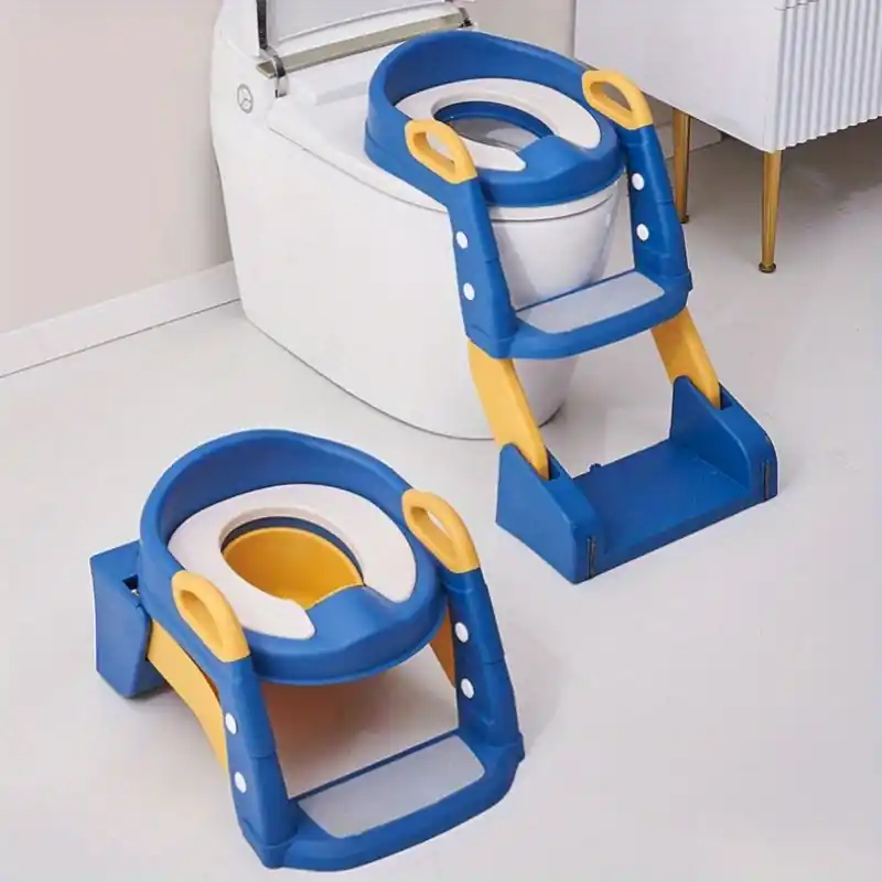Kids Folding Potty Training Toilet Seat With Nonslip Step Stool Ladder