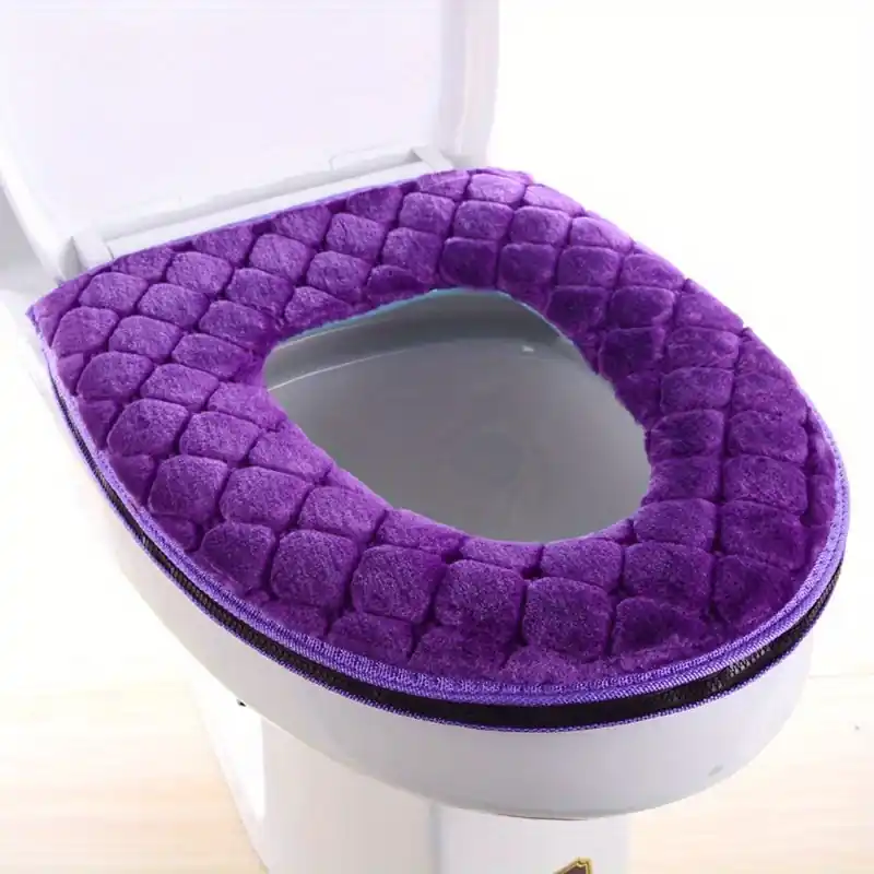Thickened Plush Washable Toilet Seat Cover For Household Use