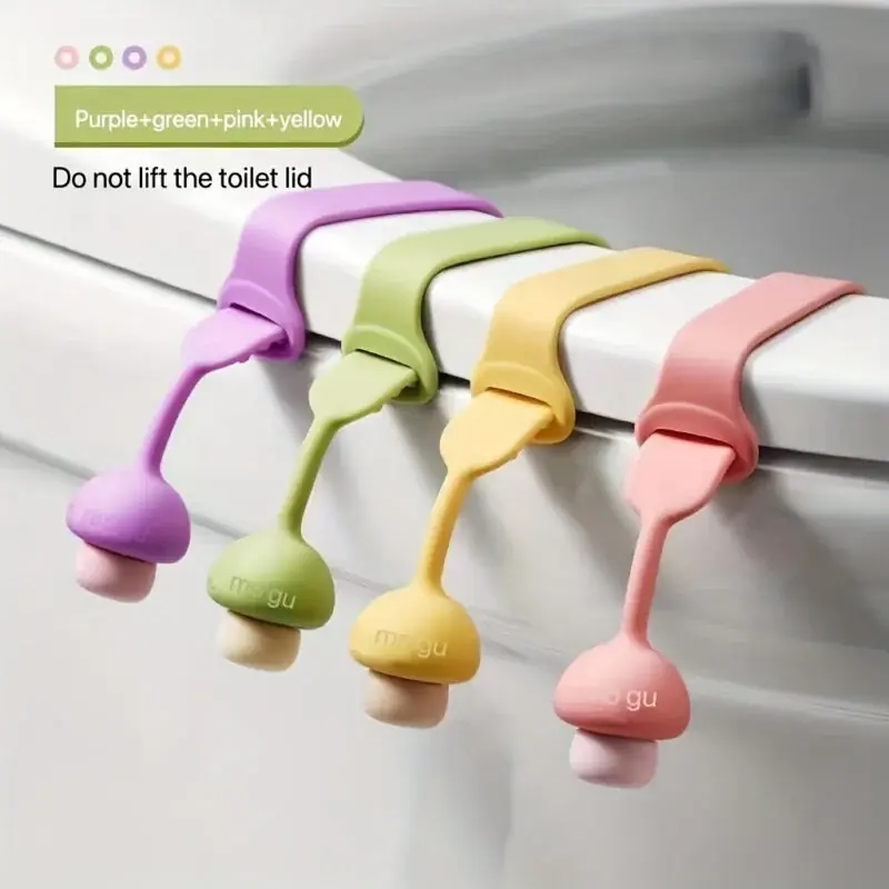 Silicone Toilet Seat Lifter Antidirty Easy Handle Cute Lid Opener 1pc4pcs