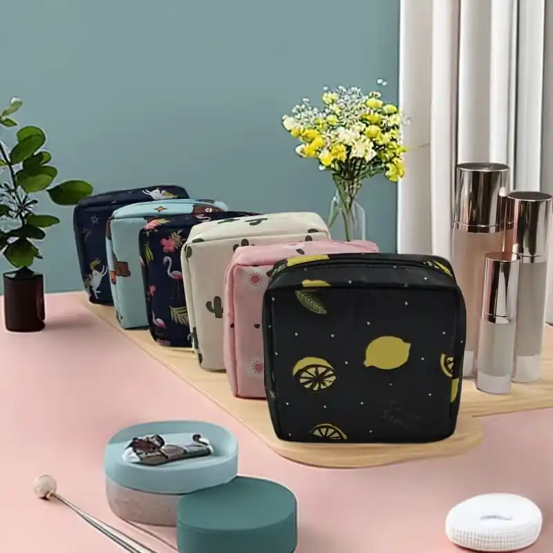 Large Capacity Portable Sanitary Napkin Storage Bag With Coin Purse