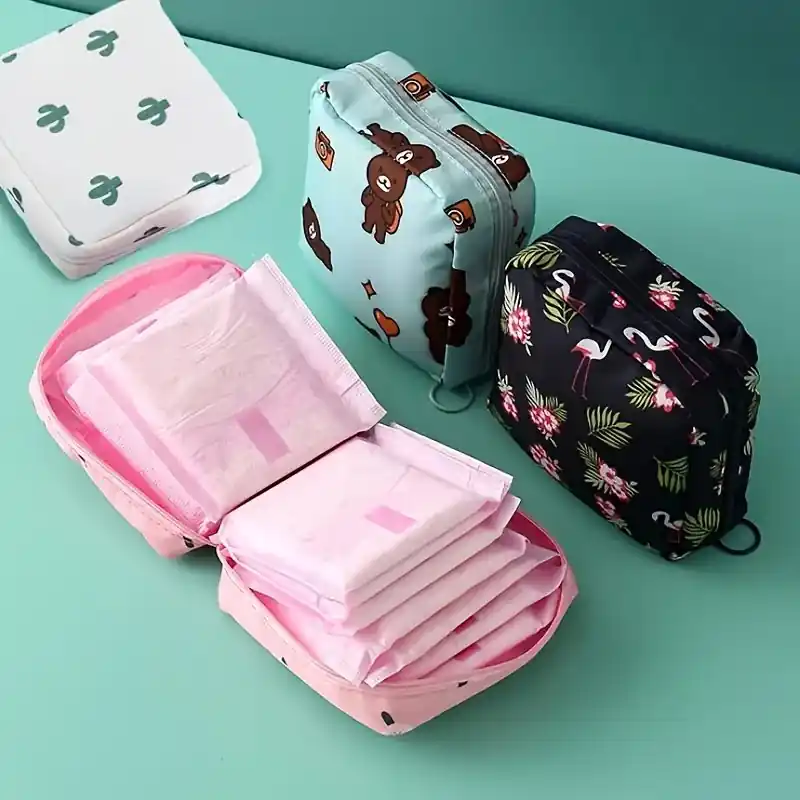 Portable Sanitary Napkin Storage Bag Multifunctional Travel Cosmetic Organizer