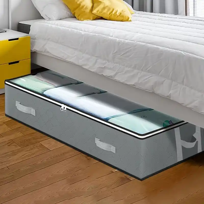 Durable Under Bed Storage Box For Blankets Bedding Toys With Handles