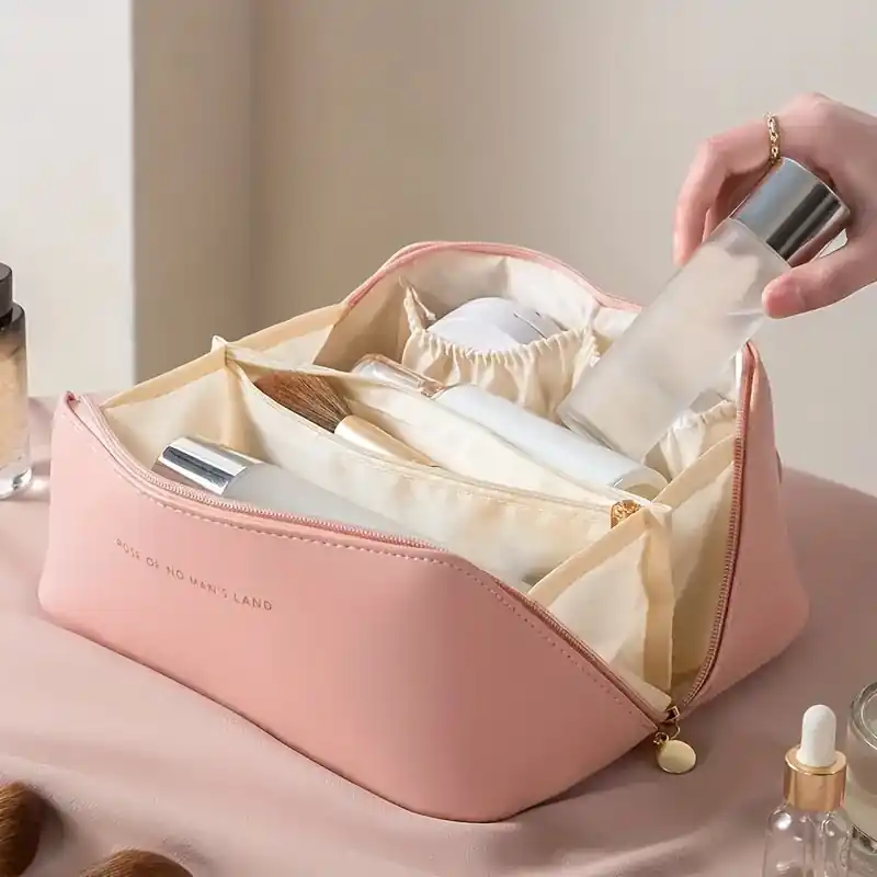 Travelfriendly Lightweight Makeup Bag Largecapacity Portable Toiletry Wash Case