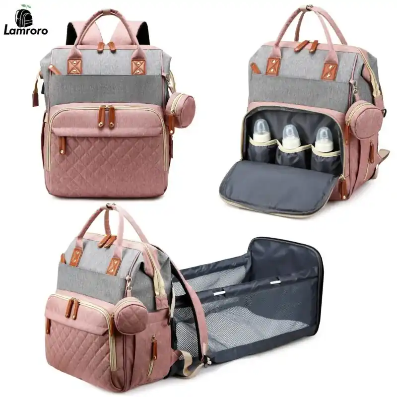 Lamroro Multifunctional Waterproof Diaper Bag Backpack With Changing Station
