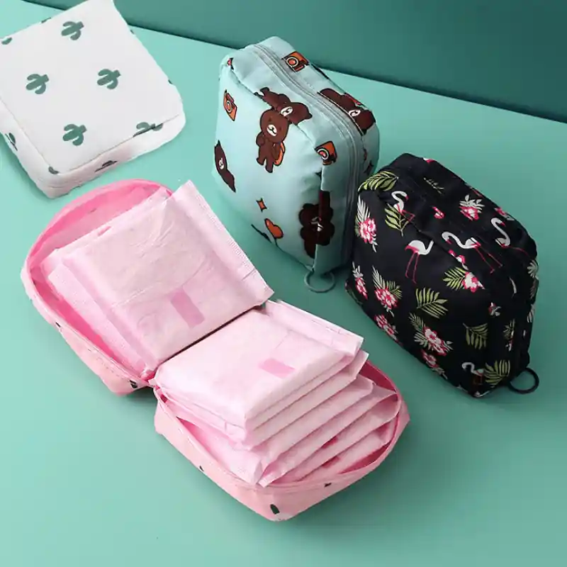 Waterproof Travel Cosmetic Organizer Multifunctional Sanitary Towel Storage Bag