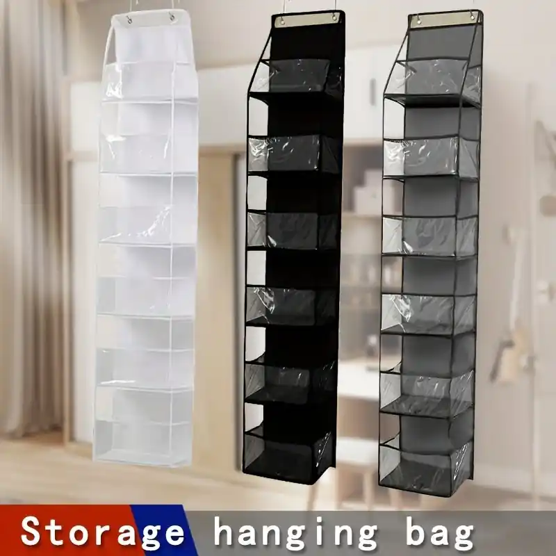 Multipurpose Foldable Wallmounted Transparent Hanging Storage Bag Pack