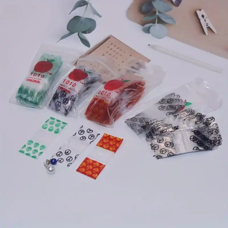 100pcs Waterproof Mini Ziplock Bags For Pill Jewelry Storage