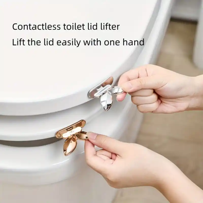 Contactless Butterfly Pattern Toilet Lid Lifter Hygienic Home Accessory