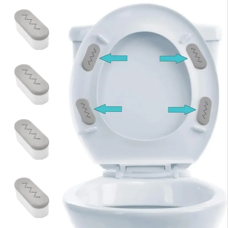 4pcs Strong Adhesive Bidet Toilet Seat Bumpers For Secure Comfort