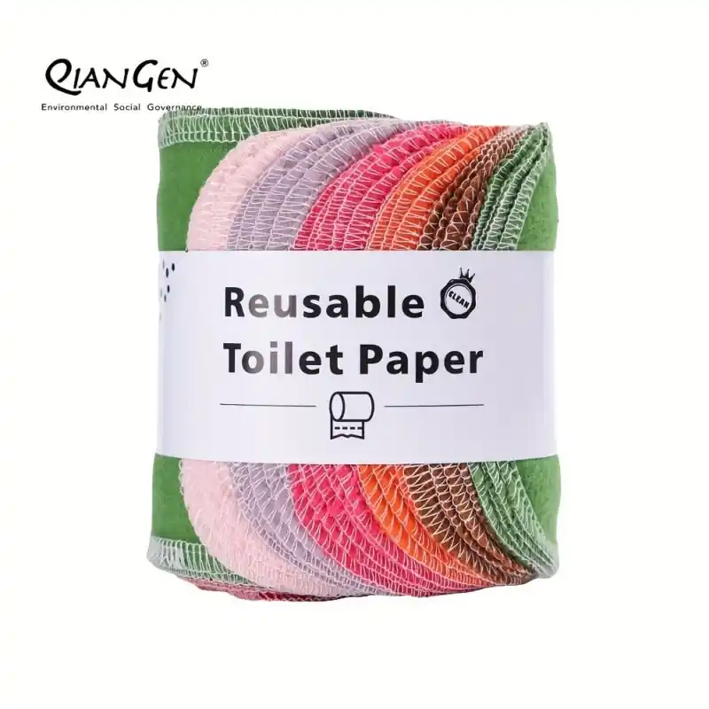 Reusable Cotton Flannel Toilet Paper Antibacterial Cleaning Pad 1224pcs