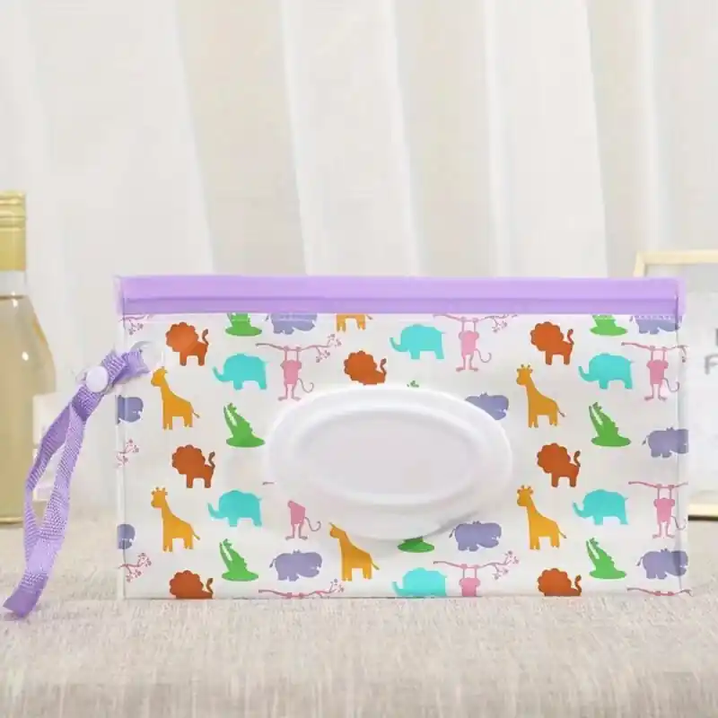 Portable Eva Wet Wipe Pouch Reusable Refillable Tissue Holder Cosmetic Case