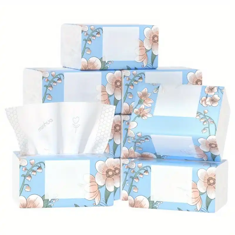 8pack Soft 4ply Facial Tissues 400pack Portable Office Hotel Disposable Napkins