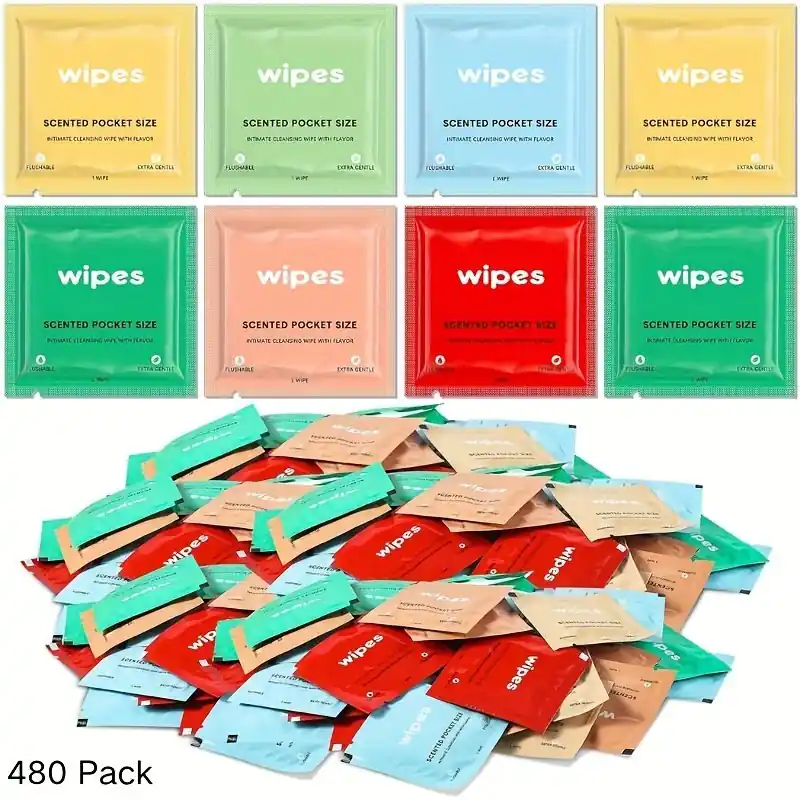 480 Pack Natural Scented Flushable Wet Wipes For Women Gentle Dyefree