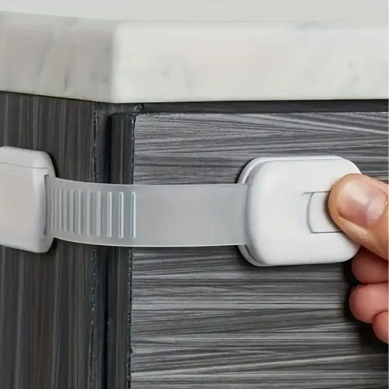 12pcs Adjustable Baby Safety Locks For Cabinets Drawers Fridge More White